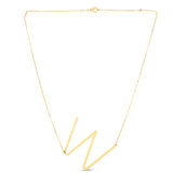 14K Gold Large Initial W Necklace