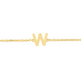 14K Mini Initial W Bracelet
