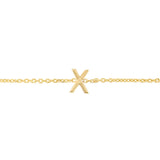 14K Mini Initial X Necklace