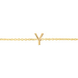 14K Mini Initial Y Necklace