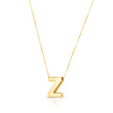 14K Gold Block Letter Initial Z Necklace