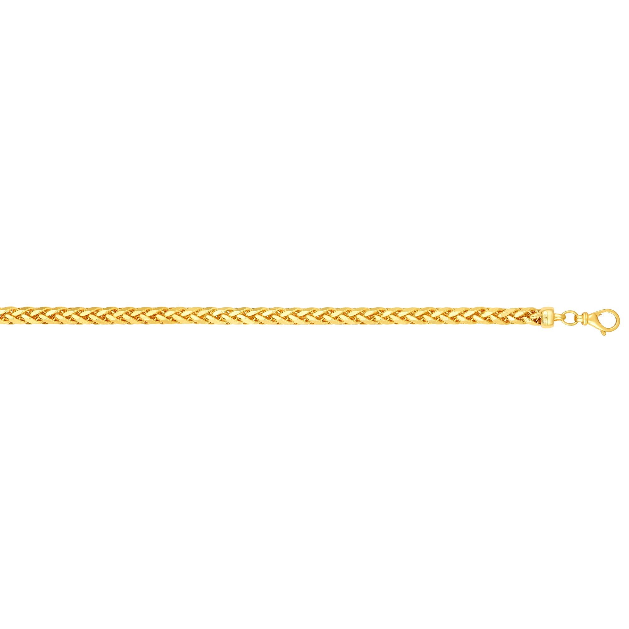 14K Gold 24"" 4mm Diamond Cut Round Franco Chain