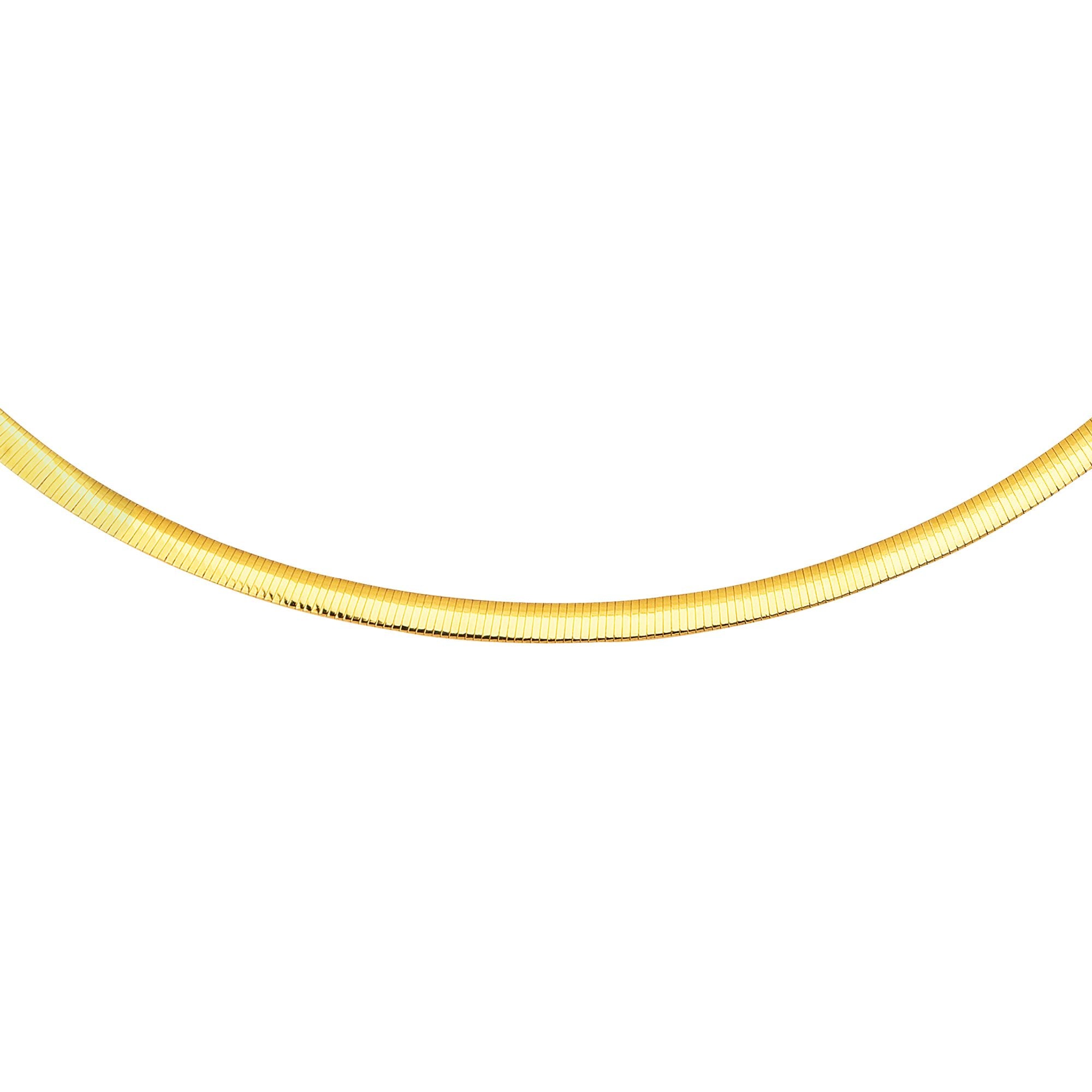 14K & Silver 4mm Reversible Omega Basic Chain