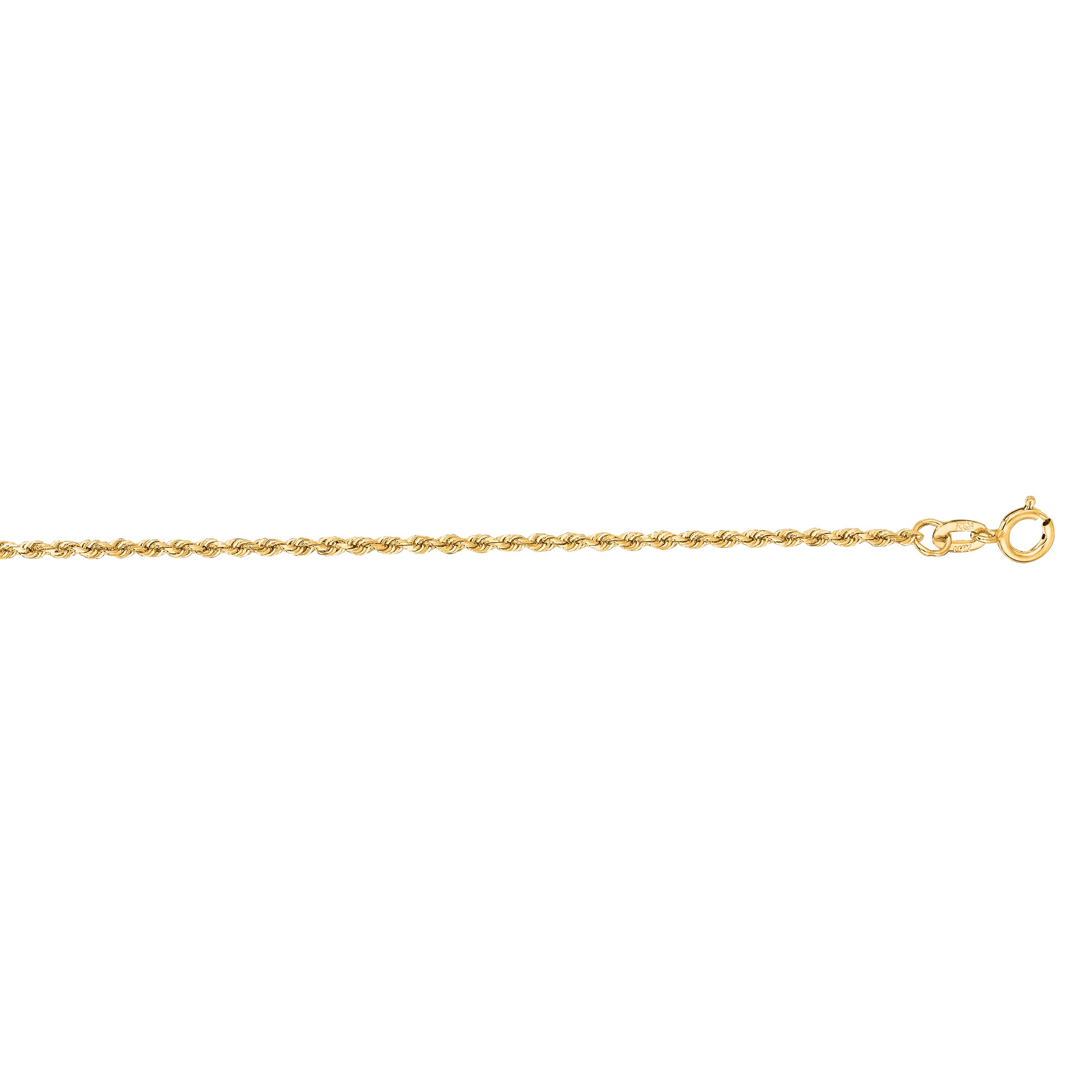 14K Gold 18"" 1.4mm Diamond Cut Royal Rope Chain