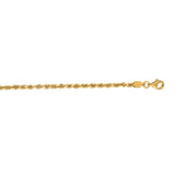 14K Gold 20"" 2.75mm Diamond Cut Royal Rope Chain