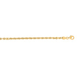 14K Gold 22"" 3mm Diamond Cut Royal Rope Chain