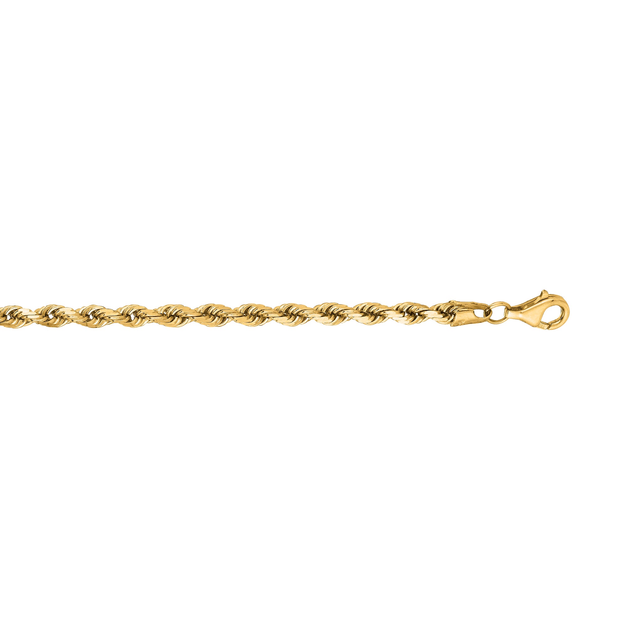 14K Gold 24"" 3.8mm Diamond Cut Royal Rope Chain