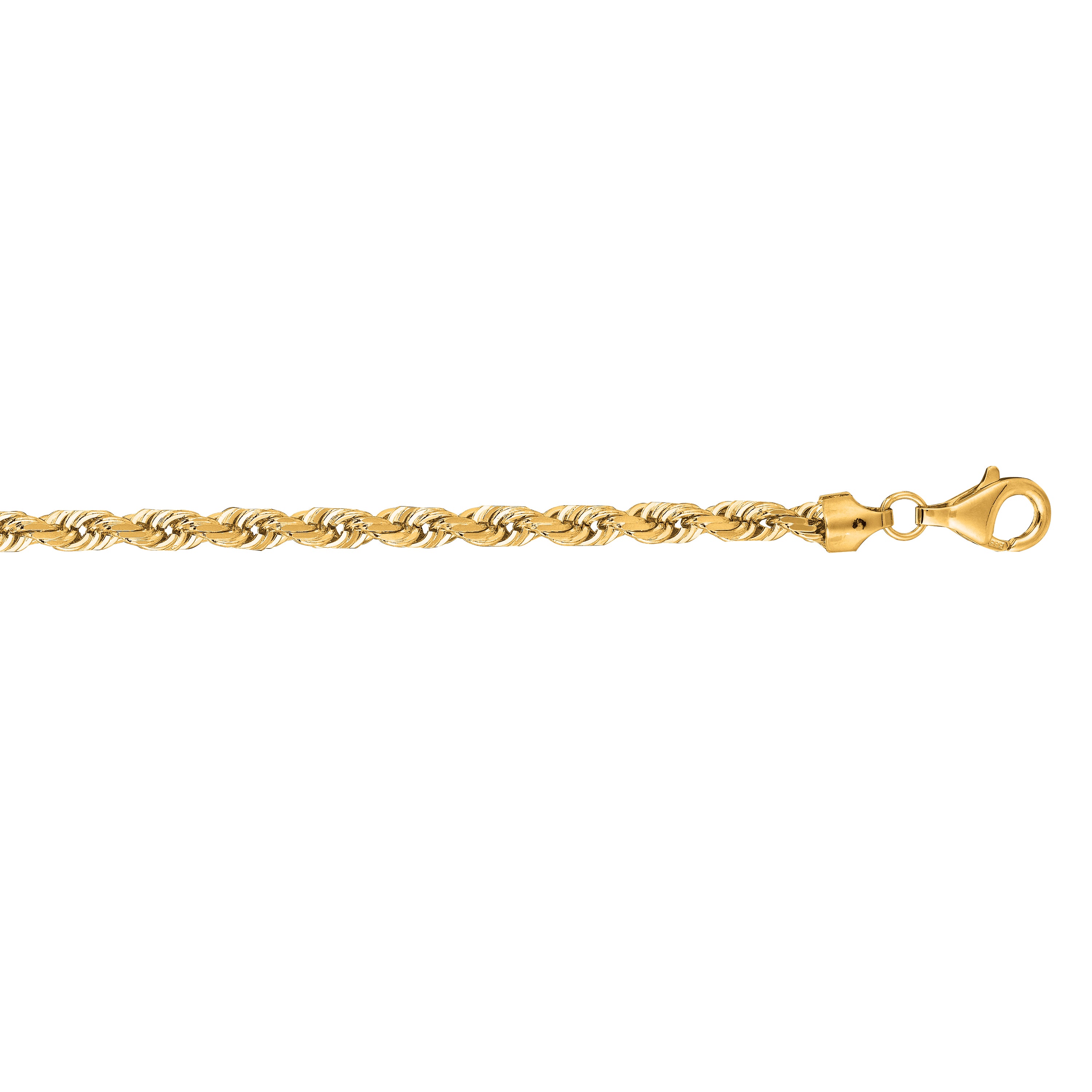 14K Gold 24"" 5.4mm Diamond Cut Royal Rope Chain