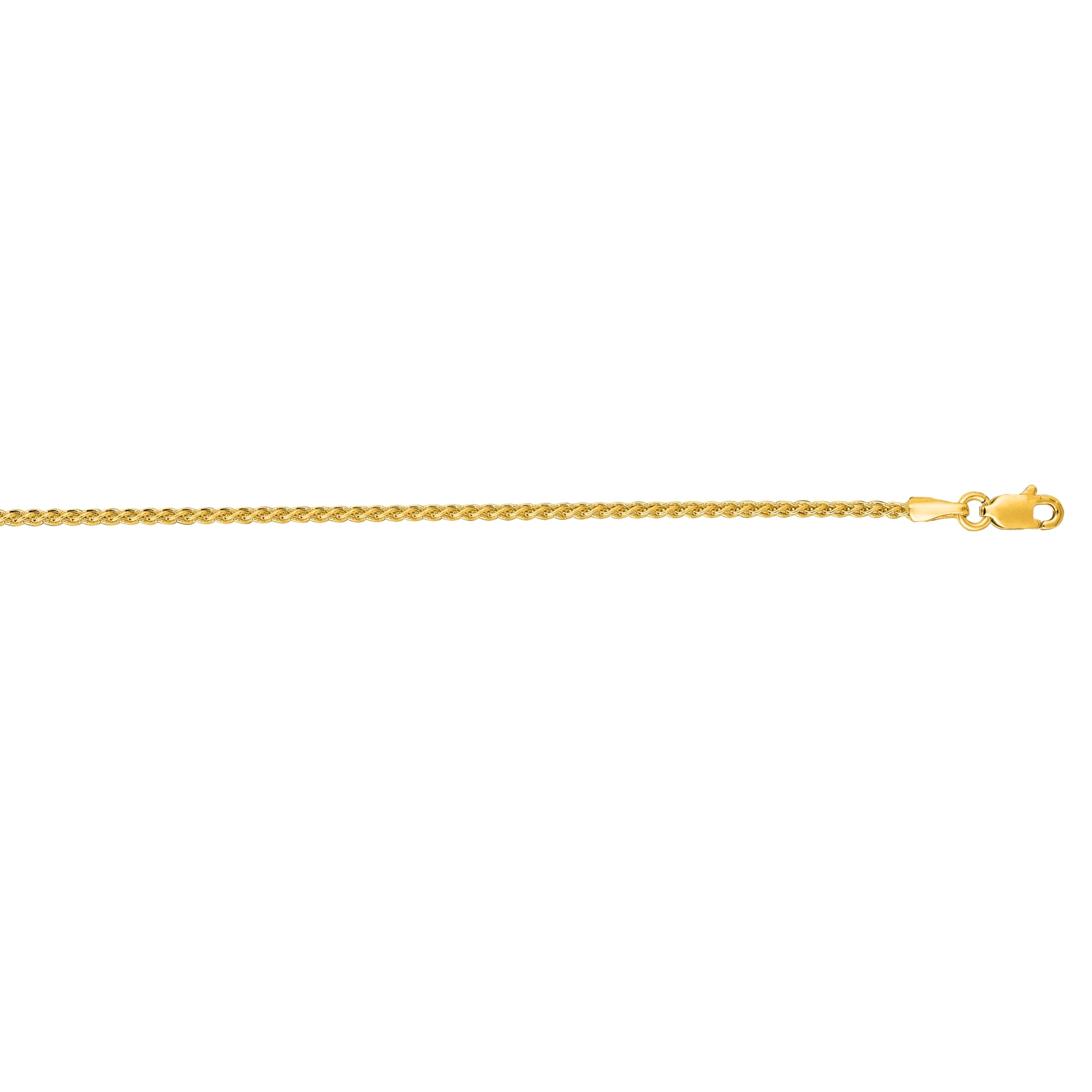 14K Gold 1.5mm Round Wheat Chain