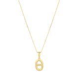 14K Puff Mariner Link Pendant