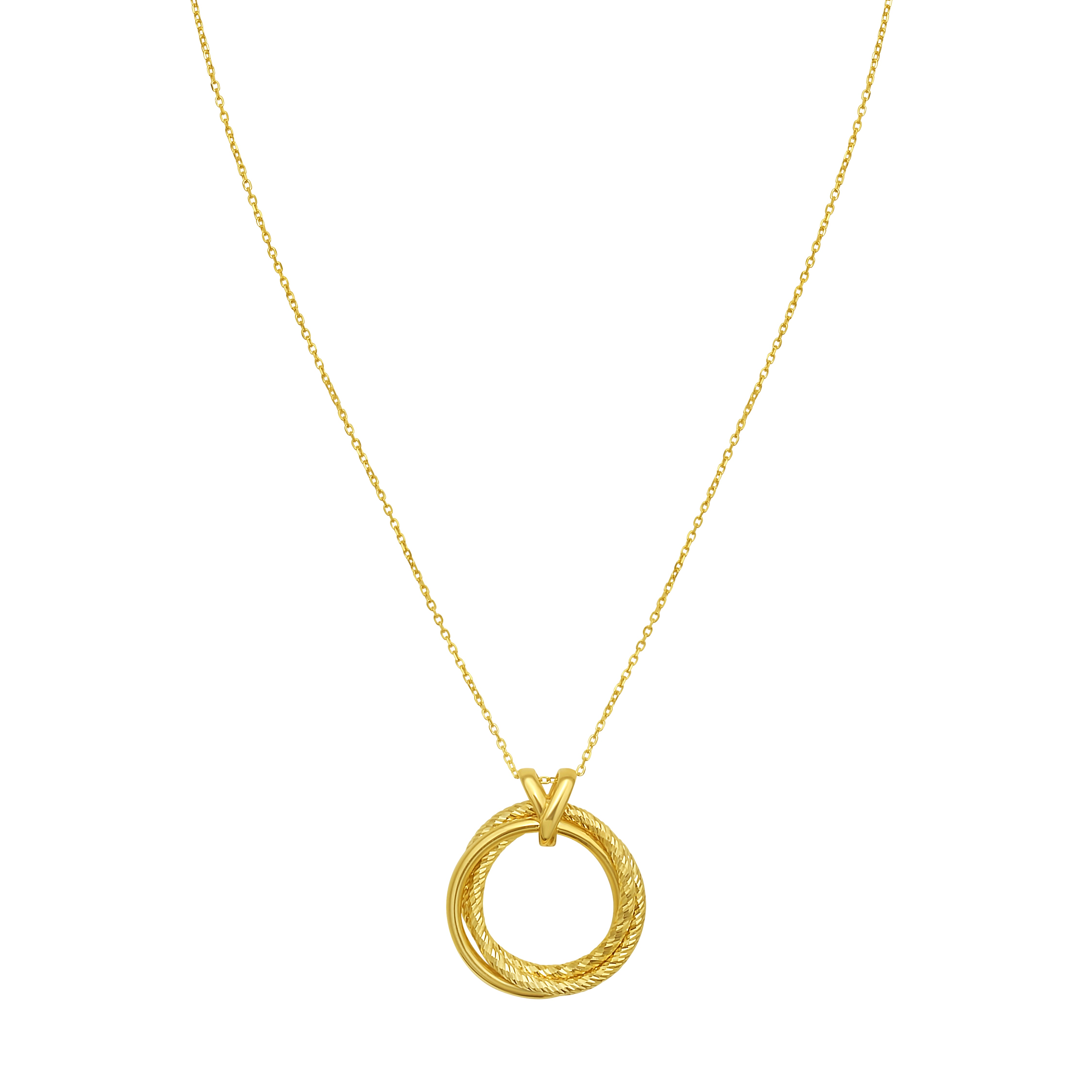 14K Interlocking DC Trinity Necklace