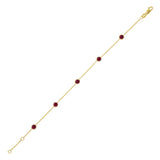 14K Ruby Station Bracelet