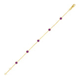 14K Pink Sapphire Station Bracelet