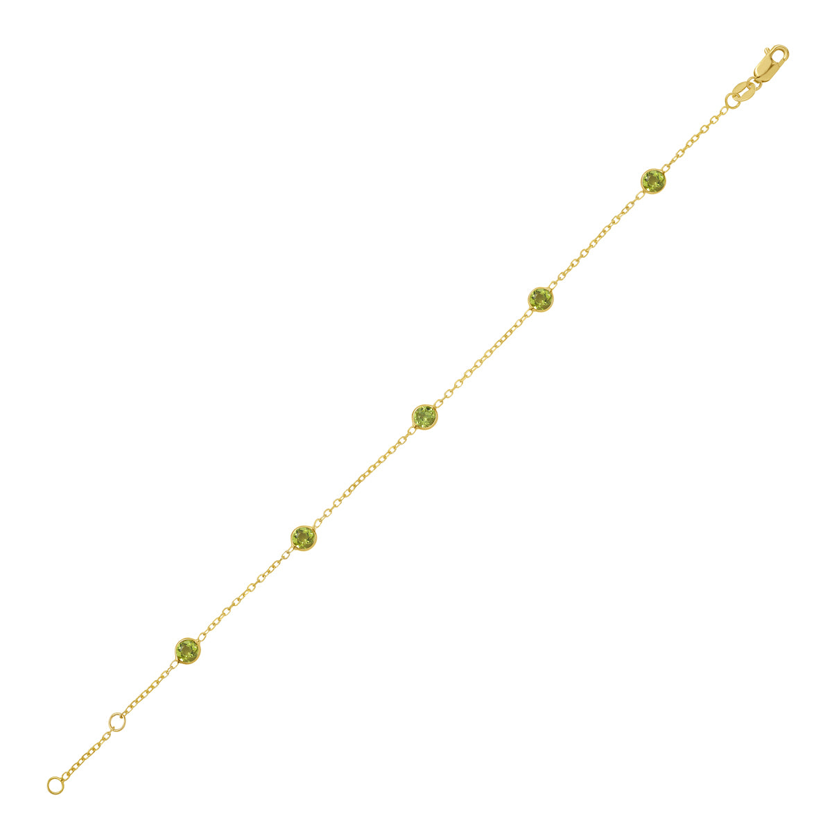14K Peridot Station Bracelet