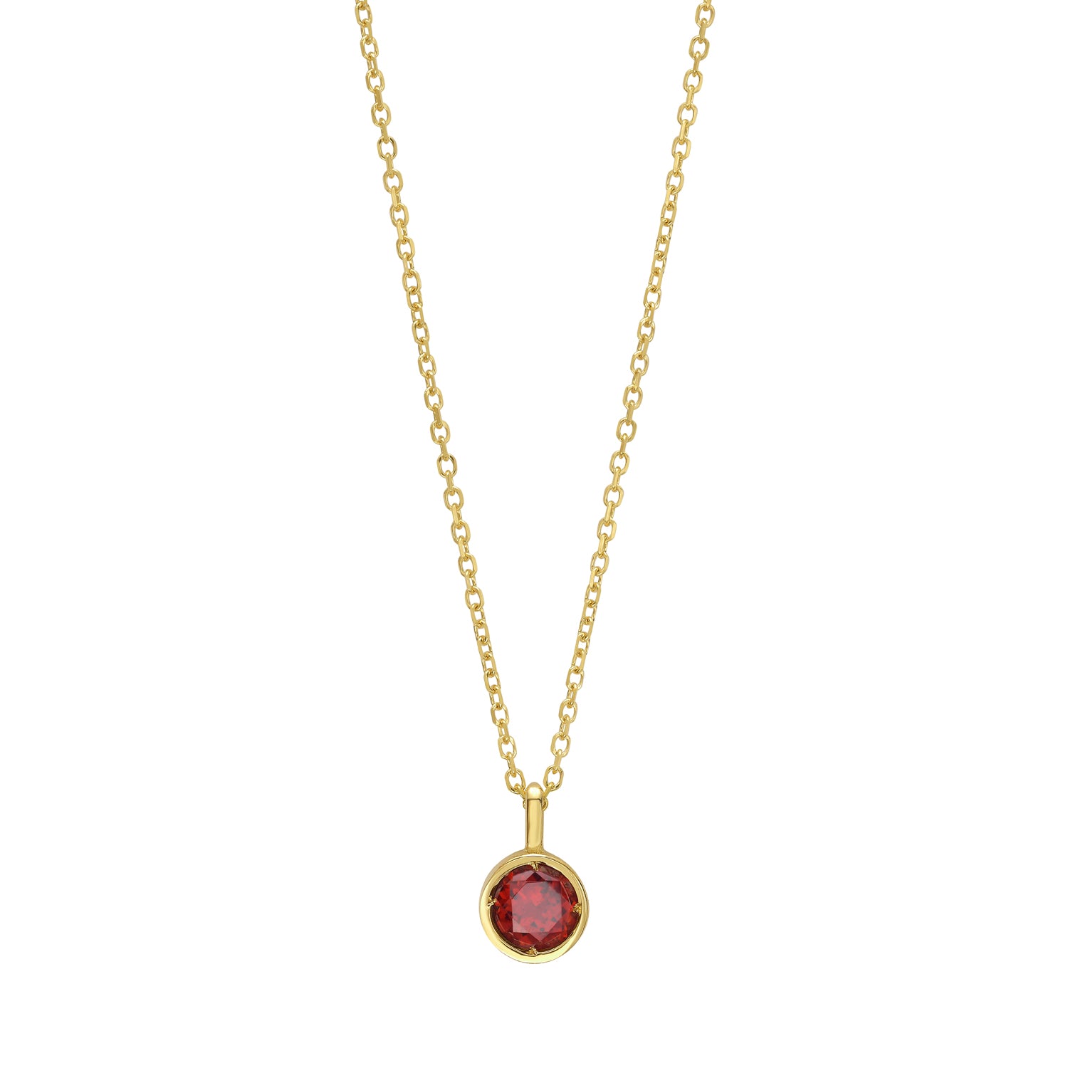 14K Garnet Birthstone Pendant
