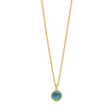 14K Sky Blue Topaz Birthstone Pendant
