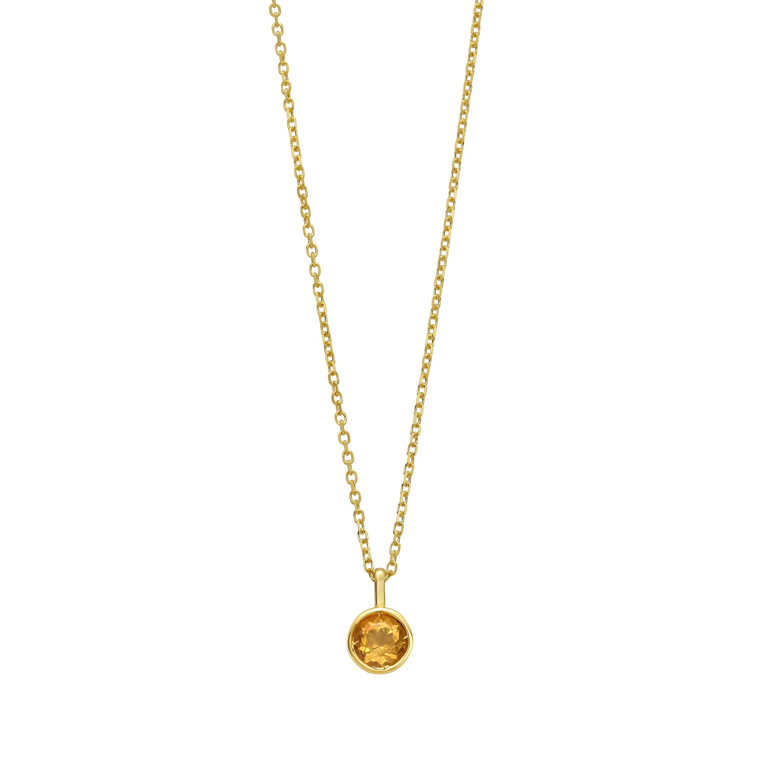 14K Citrine Birthstone Pendant