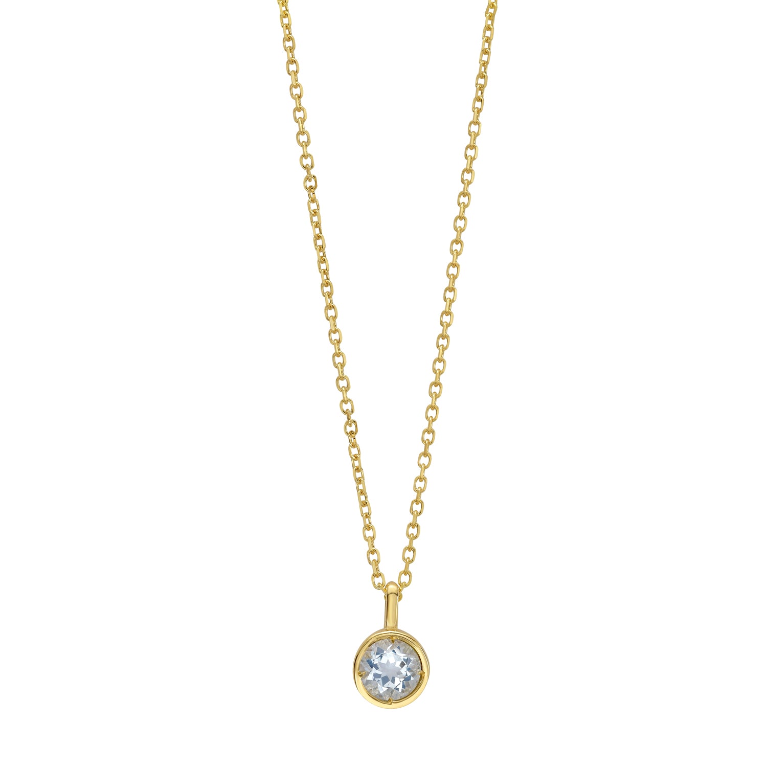 14K Aquamarine Birthstone Pendant