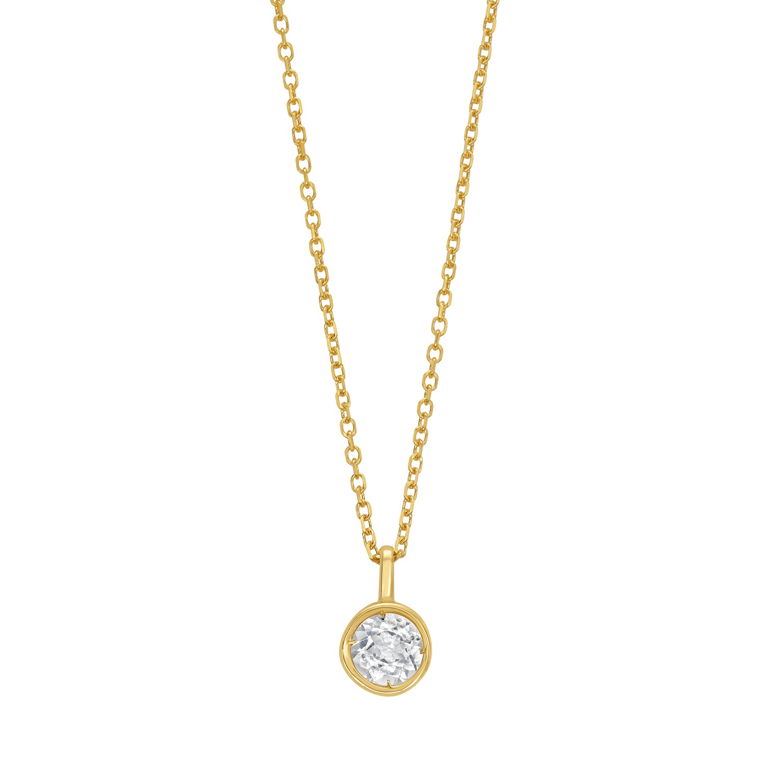 14K White Topaz Birthstone Pendant