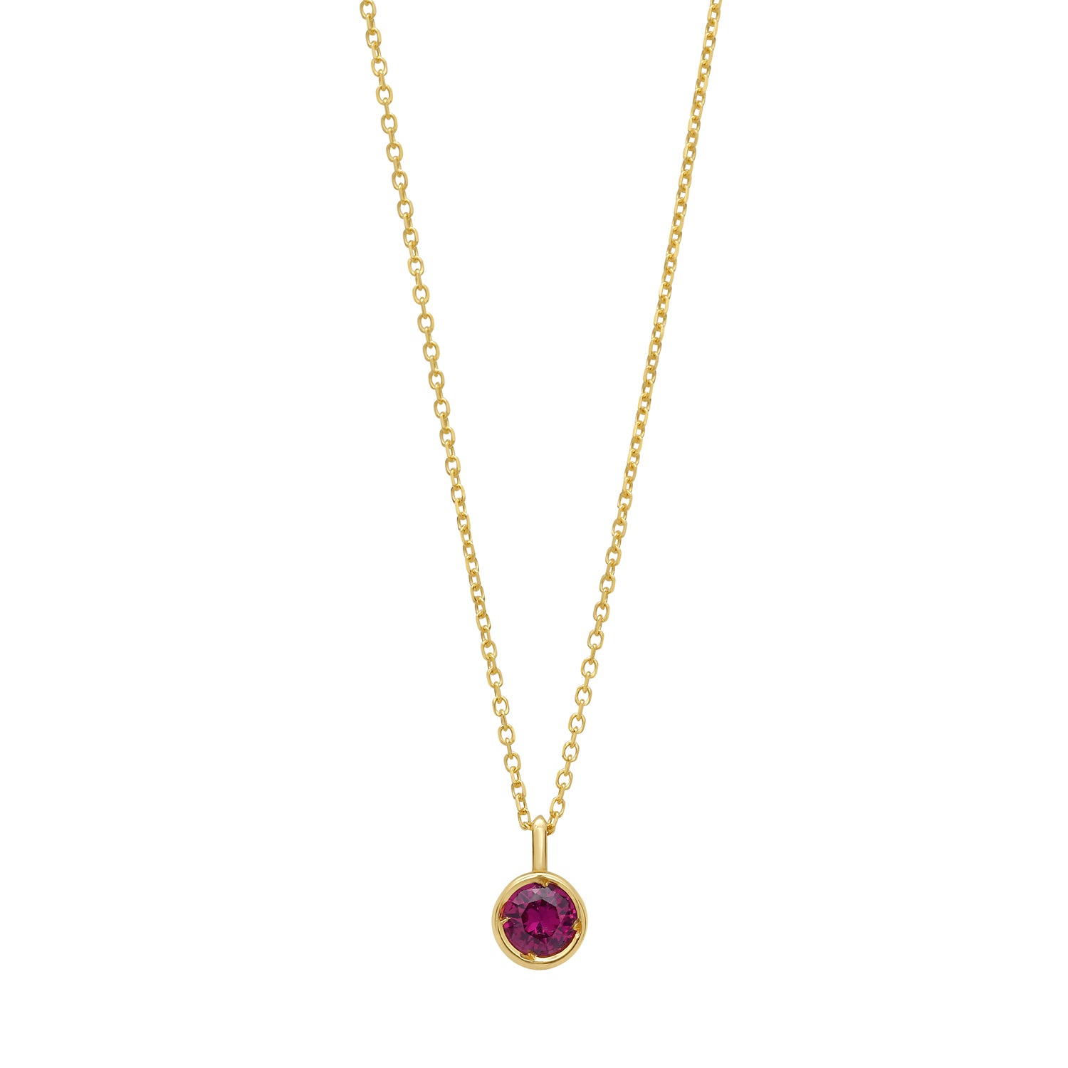 14K Created Ruby Birthstone Pendant