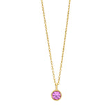 14K Created Pink Sapphire Birthstone Pendant