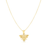14K Gold Bumble Bee Necklace