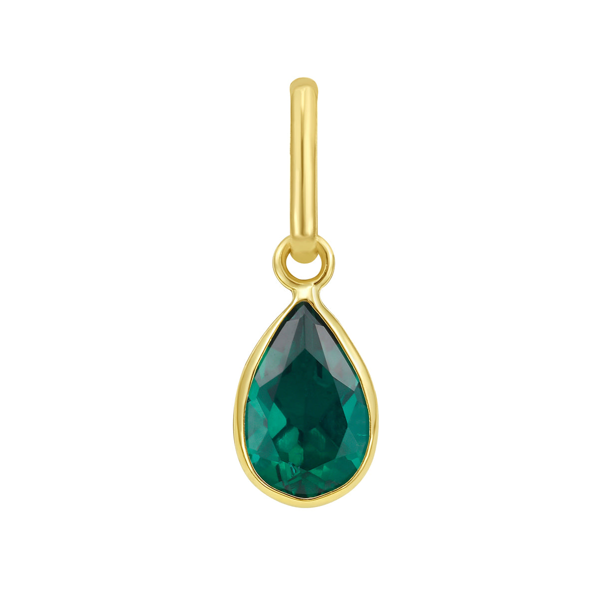 14K Pear Emerald Charm