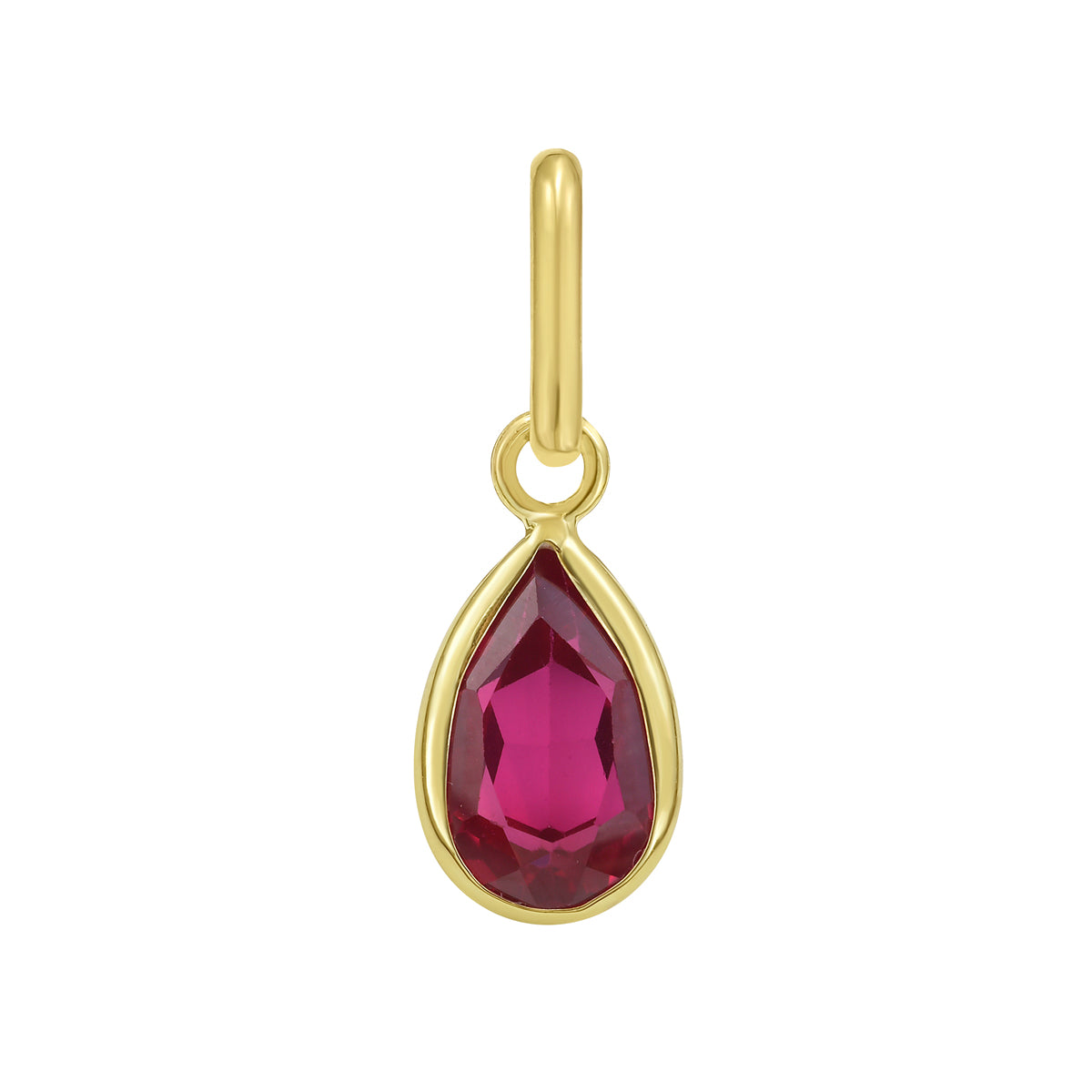 14K Pear Ruby Charm