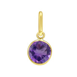 14K Round Amethyst Charm