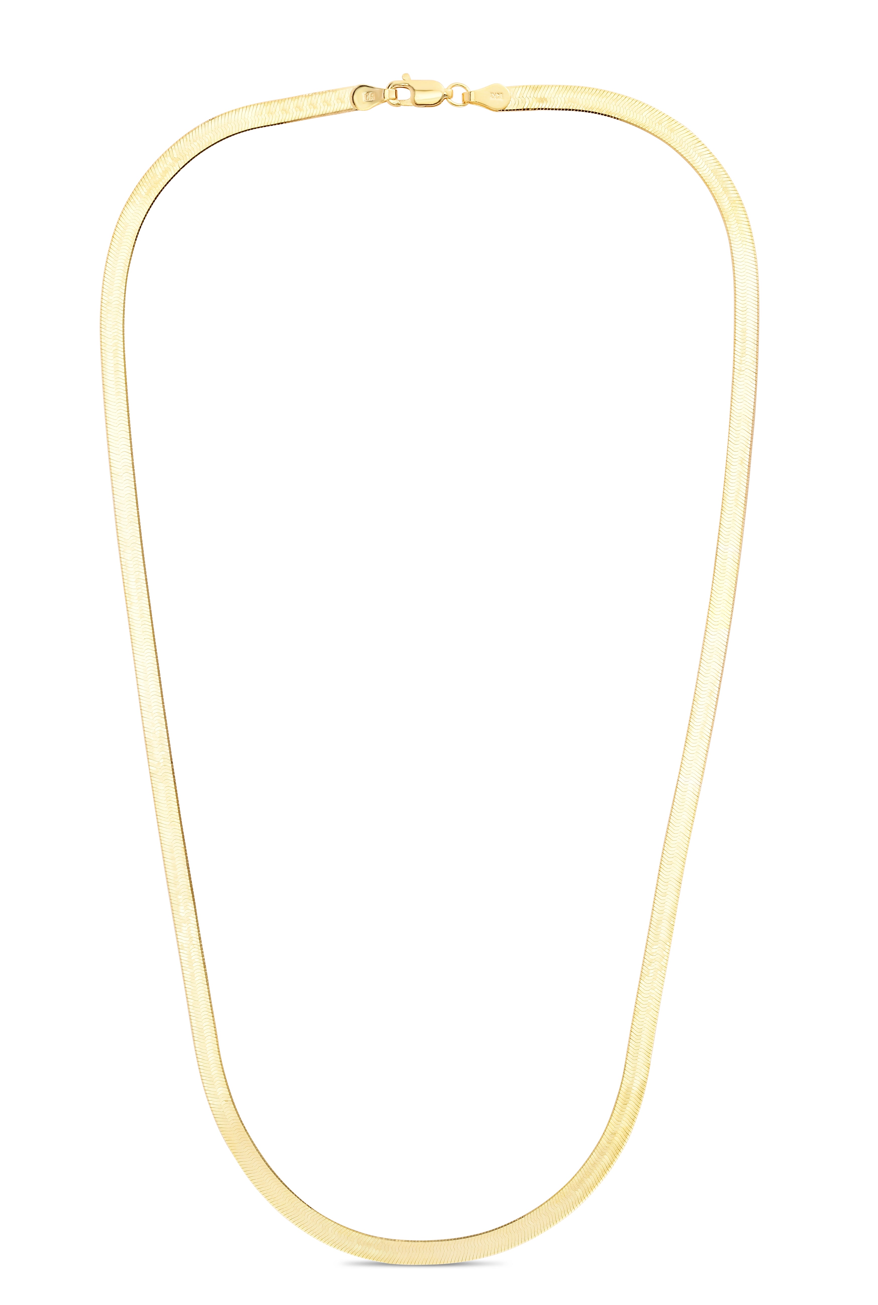14K Gold 18"" 4mm Imperial Herringbone Chain