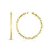 14K Gold 3x30mm Hoops