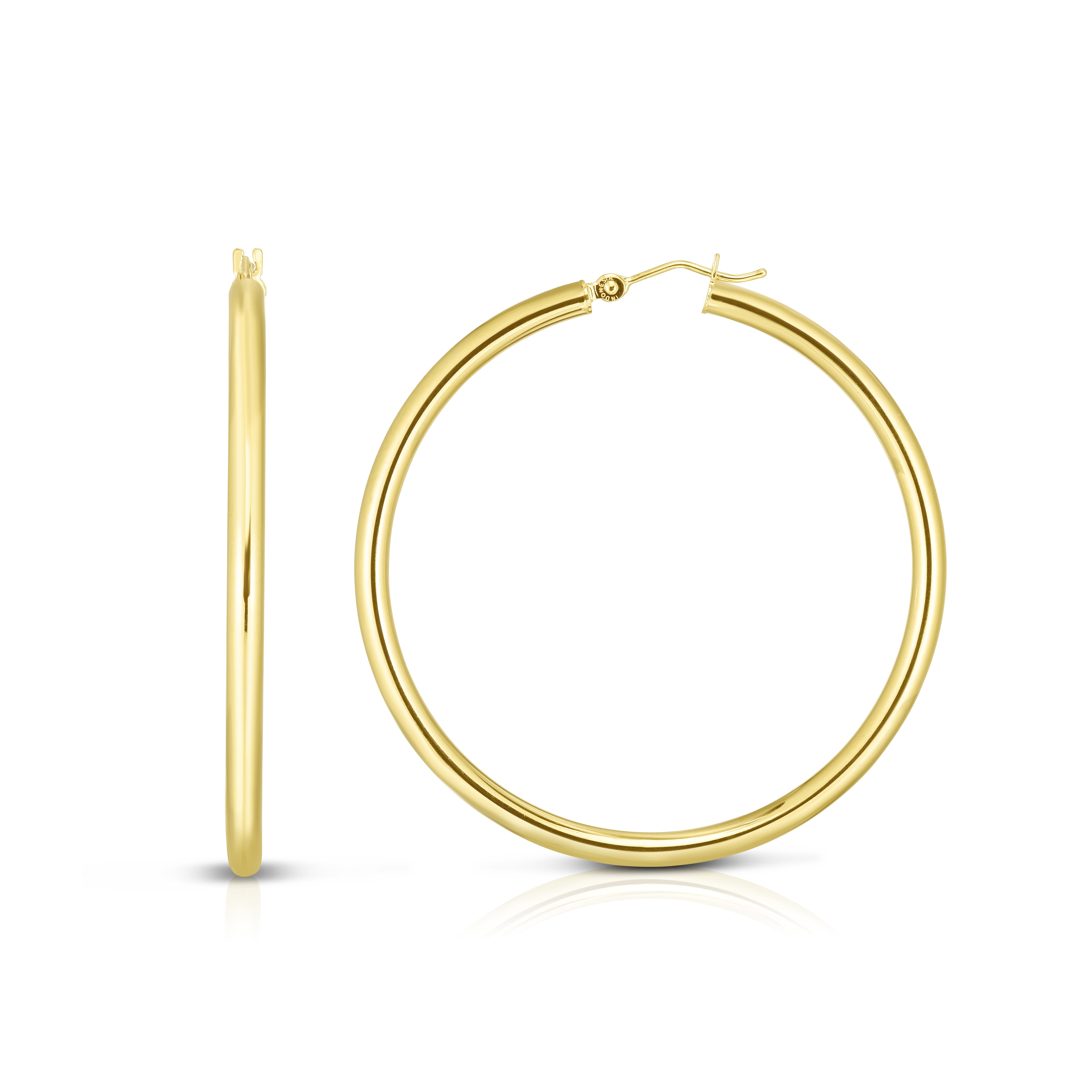 14K Gold 3x30mm Hoops