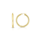 14K Gold 4x25mm Hoops