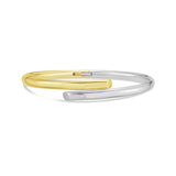 14K Two Tone Gold Bypass Bangle