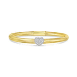 14K Diamond Heart Stretch Mesh Bracelet