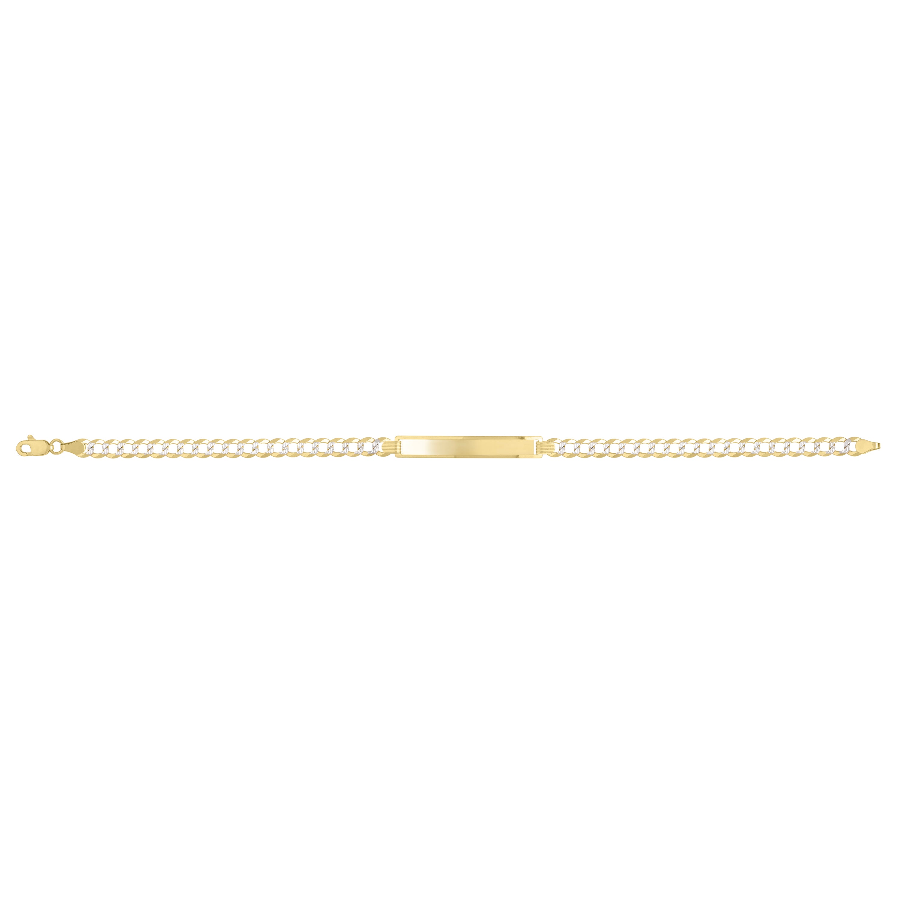 14K 4.7mm Pave Curb ID Bracelet