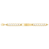 14K 11mm Pave Curb ID Bracelet