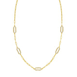 14K DiamonOro Paperclip Necklace
