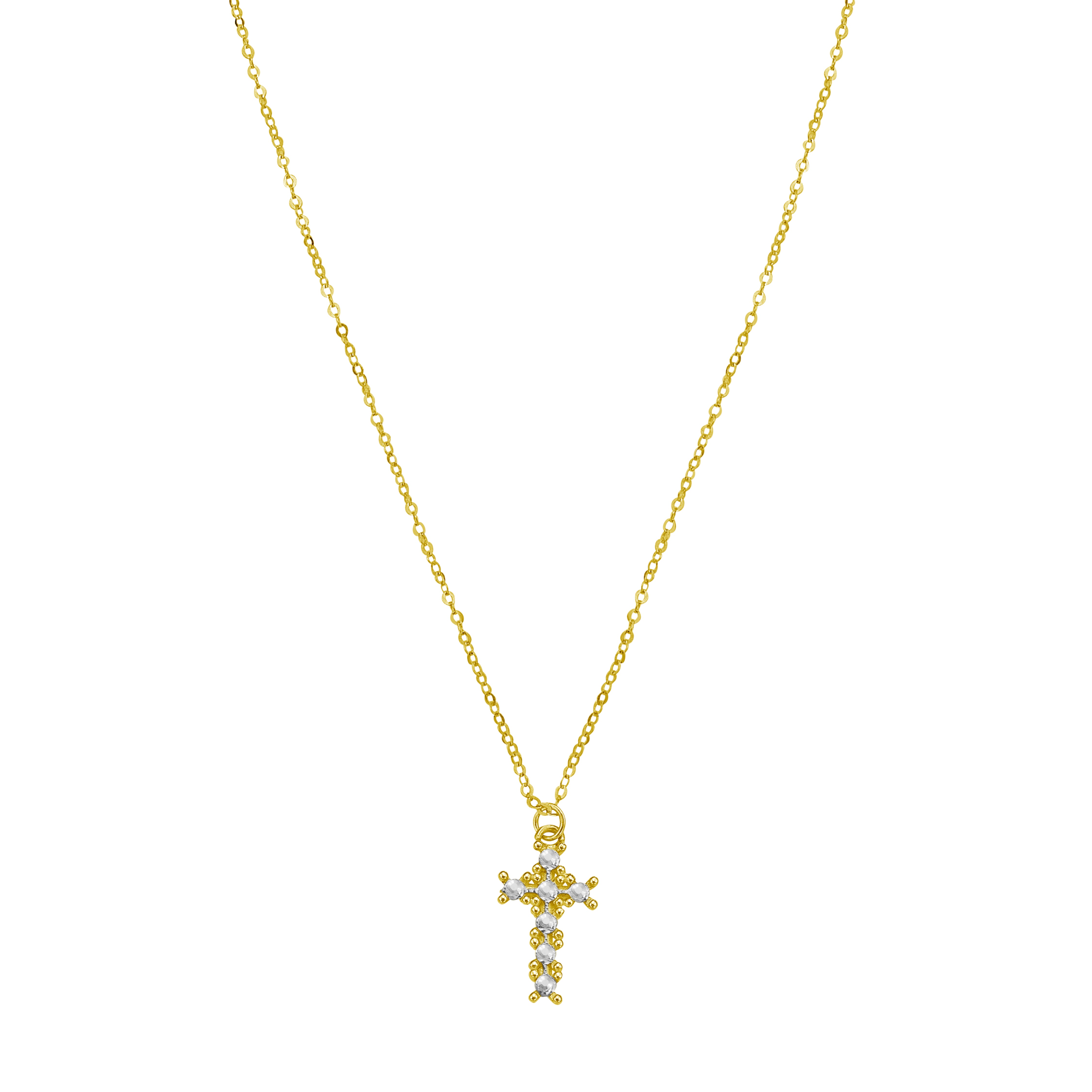 14K DiamonOro Cross Necklace