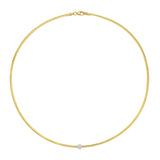 14K TT Diamond Omega Round Necklace