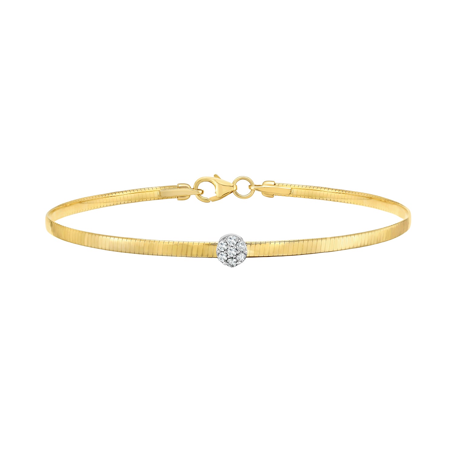 14K TT Diamond Omega Bracelet