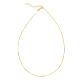 14K Two Tone Oval & Paperclip Link Necklace