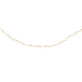 14K Gold Pearl Station Scalloped Necklace