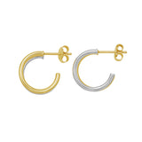 14K Two Tone Split Hoop Earrings
