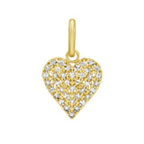 14K DC Pave Heart Charm