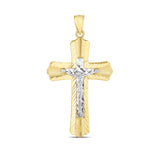 14K Two-tone Cross Pendant