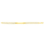 14K Gold 6.7mm Pave Curb ID Bracelet