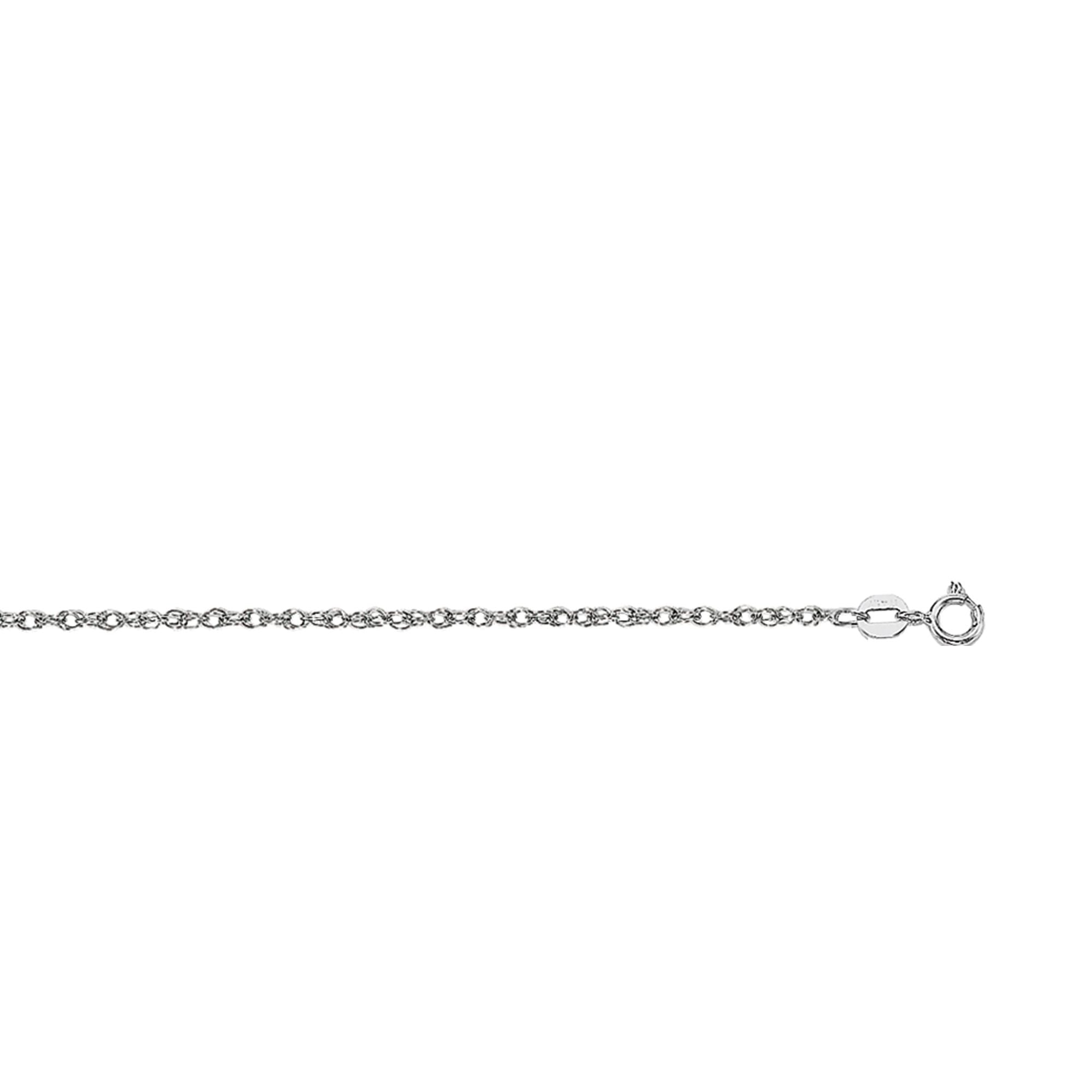 14K Gold 1mm Machine Rope Chain (Carded)
