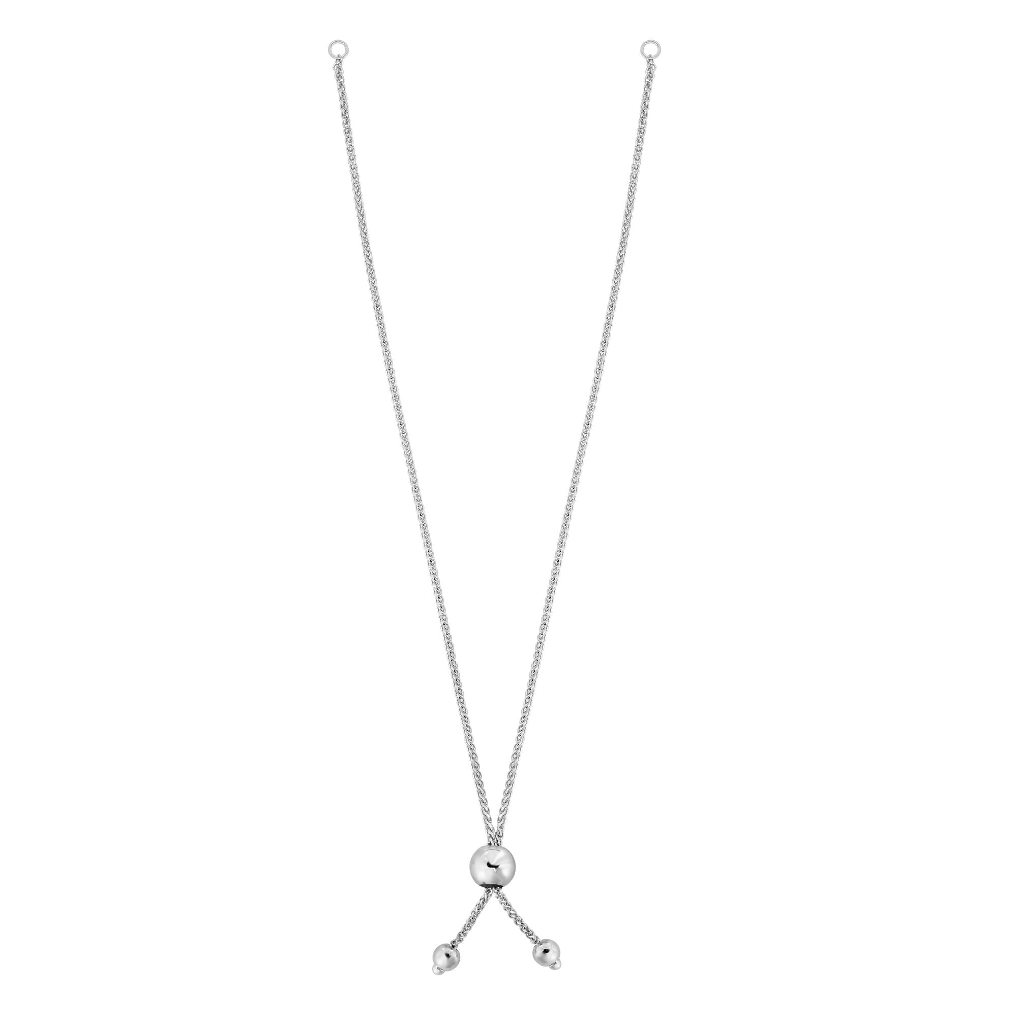 14K Gold Round Wheat Chain with Ball Slide Friendship Bracelet