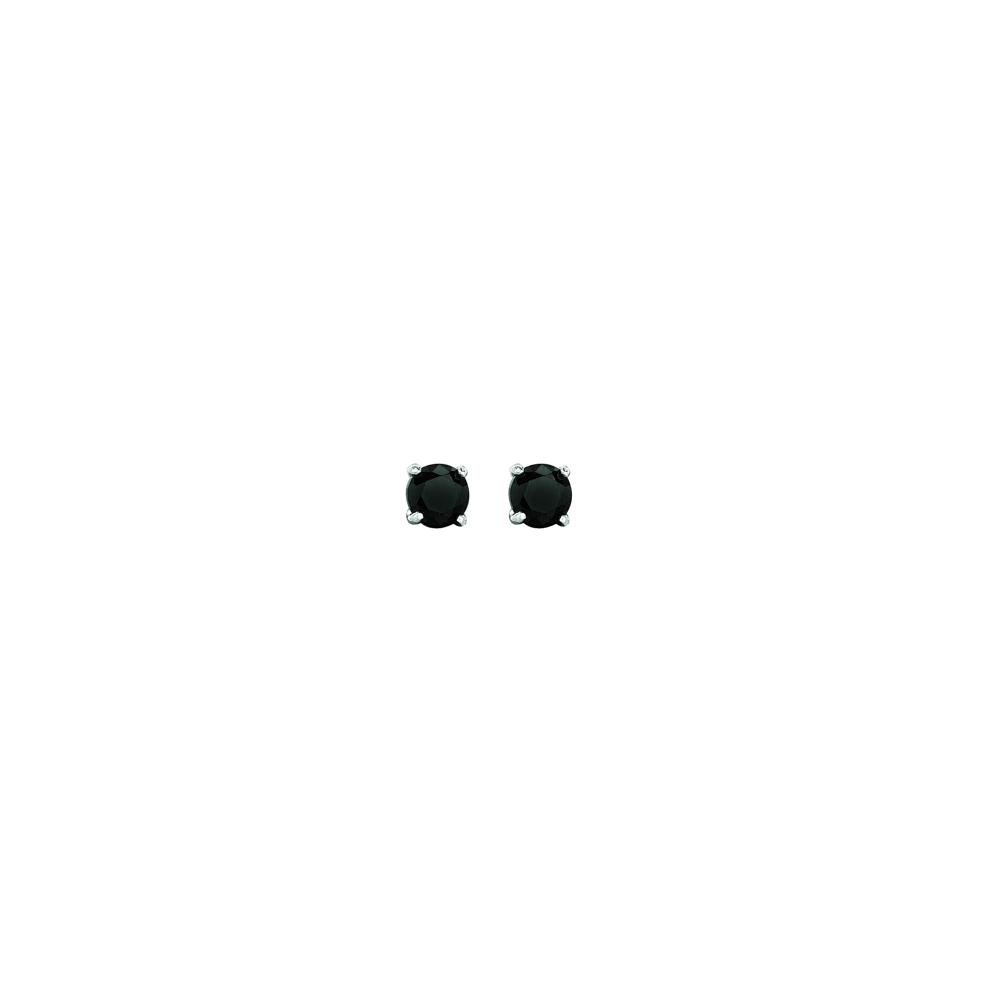 14K Gold 3mm Black CZ Stud Earring
